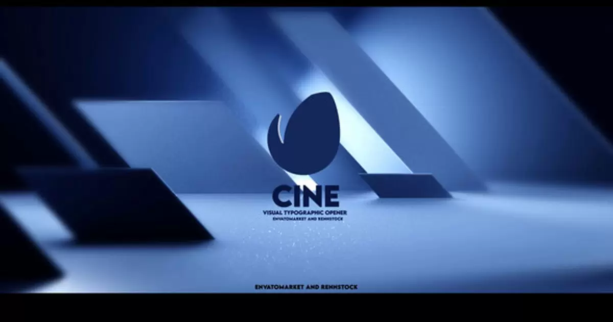 三维空间中的投影电影标志AE视频模版Cine Logo