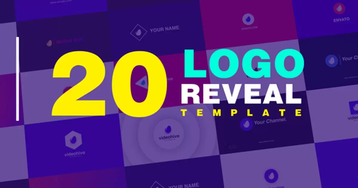 20组简单的logo标志包装AE视频模版Logo Reveal Pack