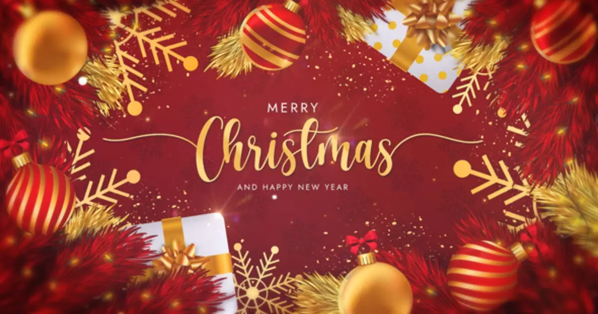 圣诞快乐文字标志揭晓AE视频模版Merry Christmas Text Logo Reveal