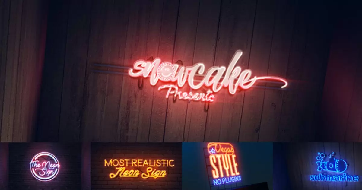 霓虹灯发光logo标志AE视频模版The Neon Sign