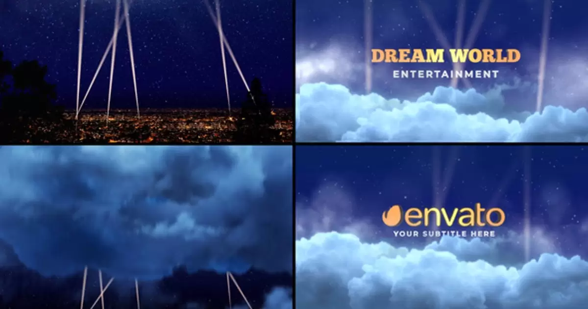 缩略图电影天空云端片头logo揭幕AE视频模版Cinematic Sky Opener