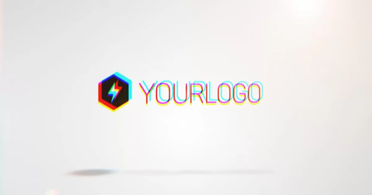 信号干扰logo信号干扰标志AE视频模版Clean Glitch Logo