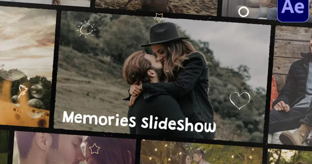 缩略图记忆幻灯片拼接视频相册AE视频模版Memories Slideshow | After Effects