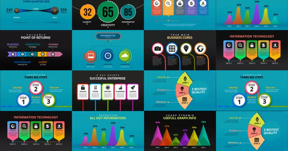 第12套数据动画可视化信息图表集AE视频模版Infographics Set 12