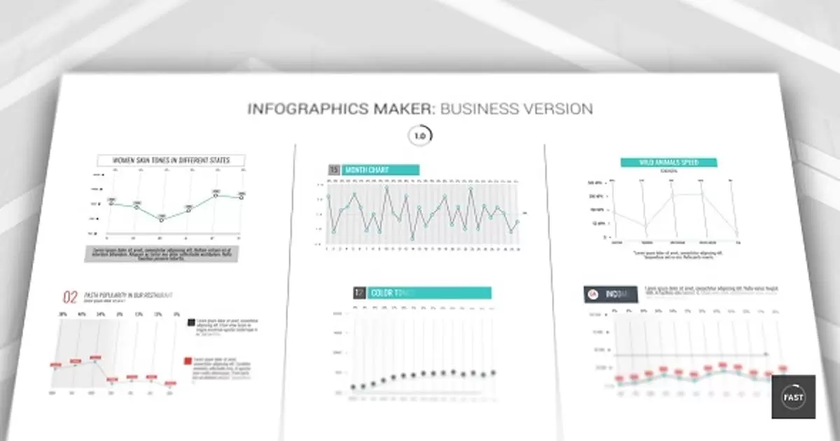 信息图图表数据动画AE视频模版Infographics Maker