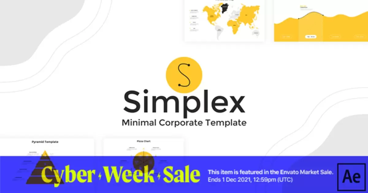 缩略图规则动画企业数据宣传模板AE视频模版The Simplex. Animated Corporate Template