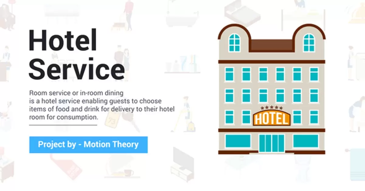 酒店服务图标动画AE视频模版Hotel Services Icons