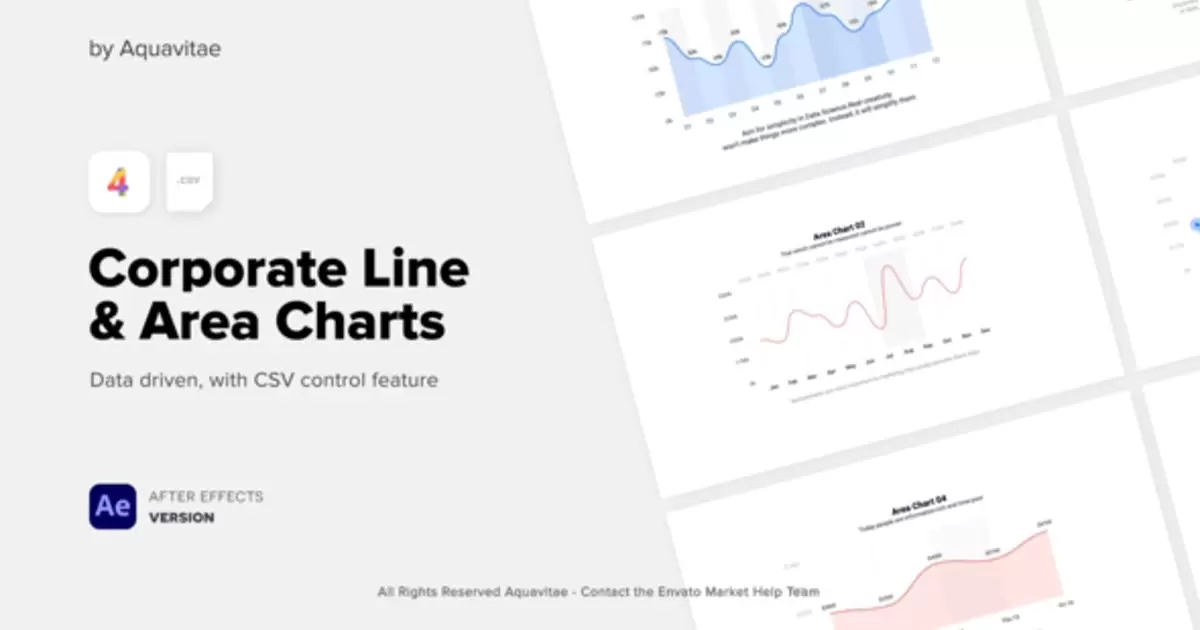 缩略图CSV数据自动图表公司面积和折线图AE视频模版CSV Driven Corporate Area & Line Charts