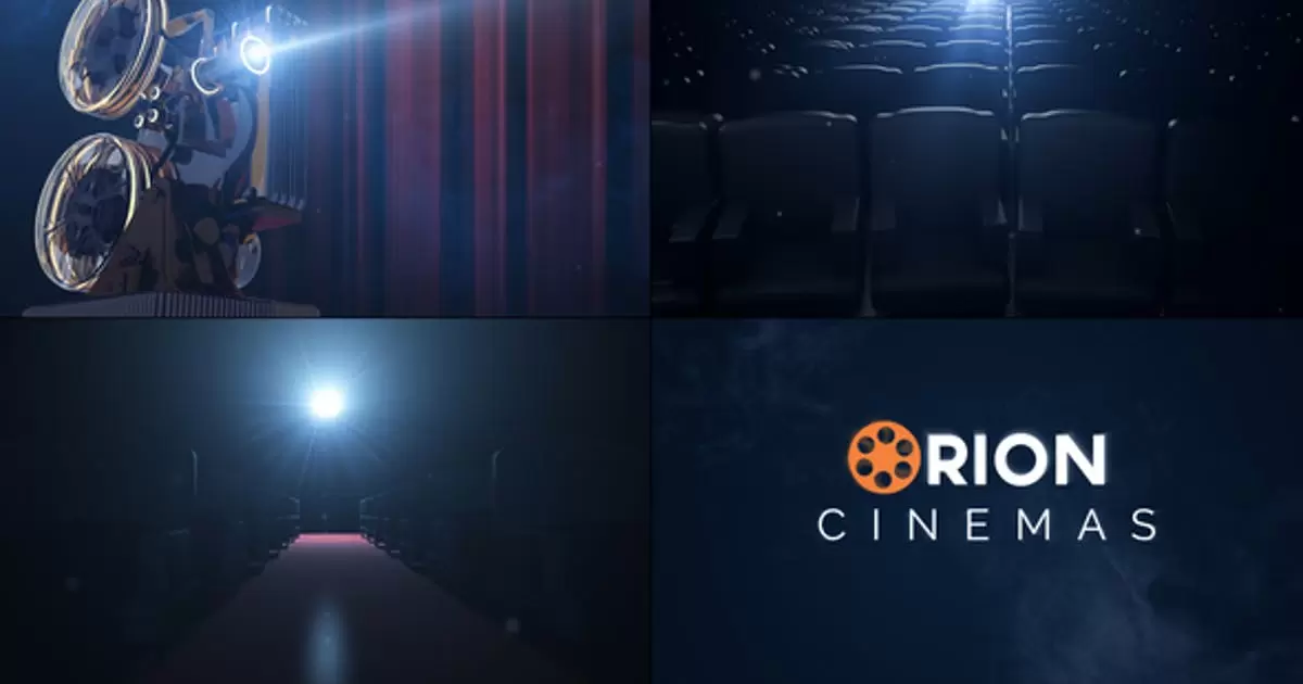 电影院揭幕logo标志片头动画AE视频模版Cinema Opener
