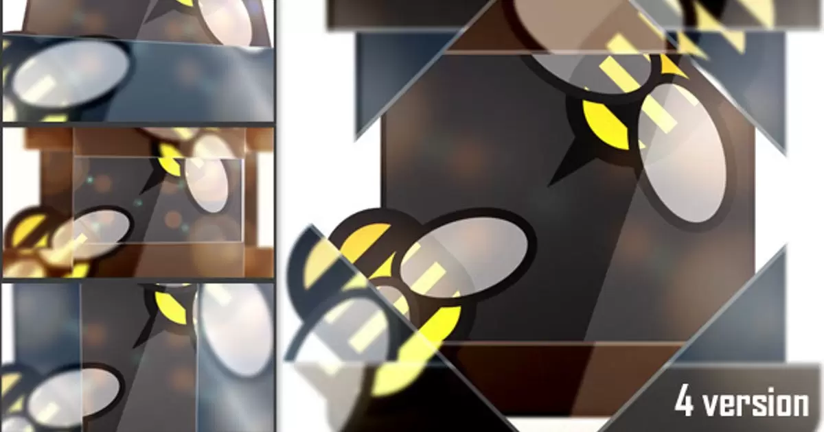 玻璃效果logo标志显露AE视频模版Glass Logo Reveal
