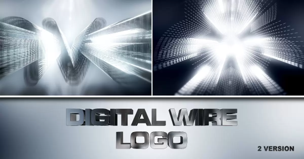 数字电线logo标志AE视频模版Digital Wire Logo