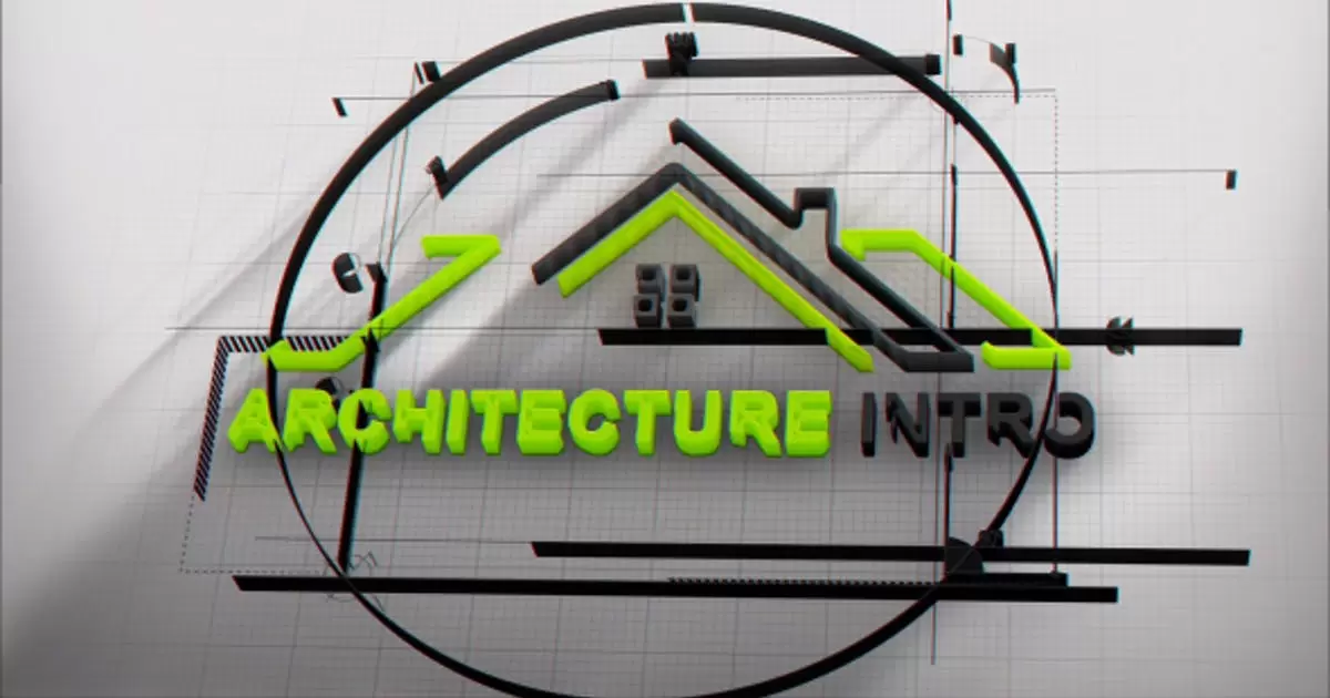 建筑师l设计动画logo标志介绍AE视频模版Architect Logo Intro