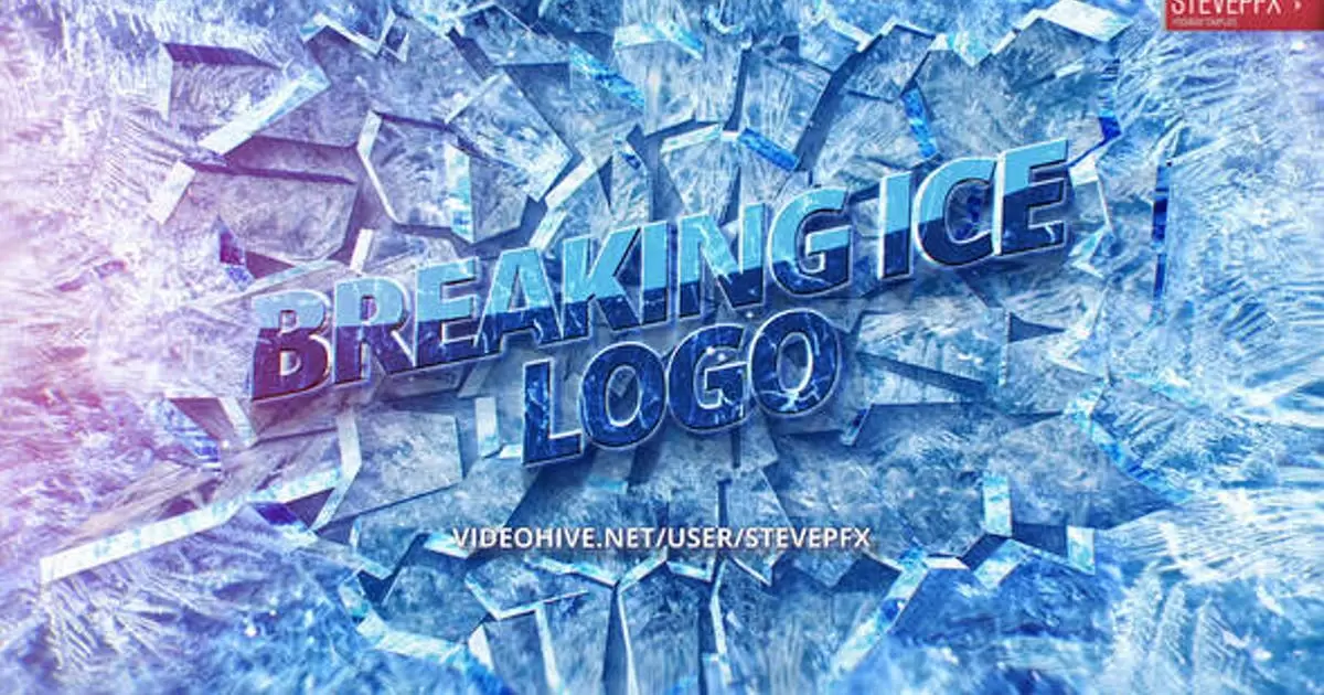 缩略图破冰超酷寒冷logo标志AE模版Breaking Ice Logo