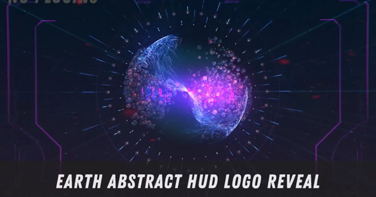 缩略图地球抽象logo标志揭示AE模版Earth Abstract Logo Reveal