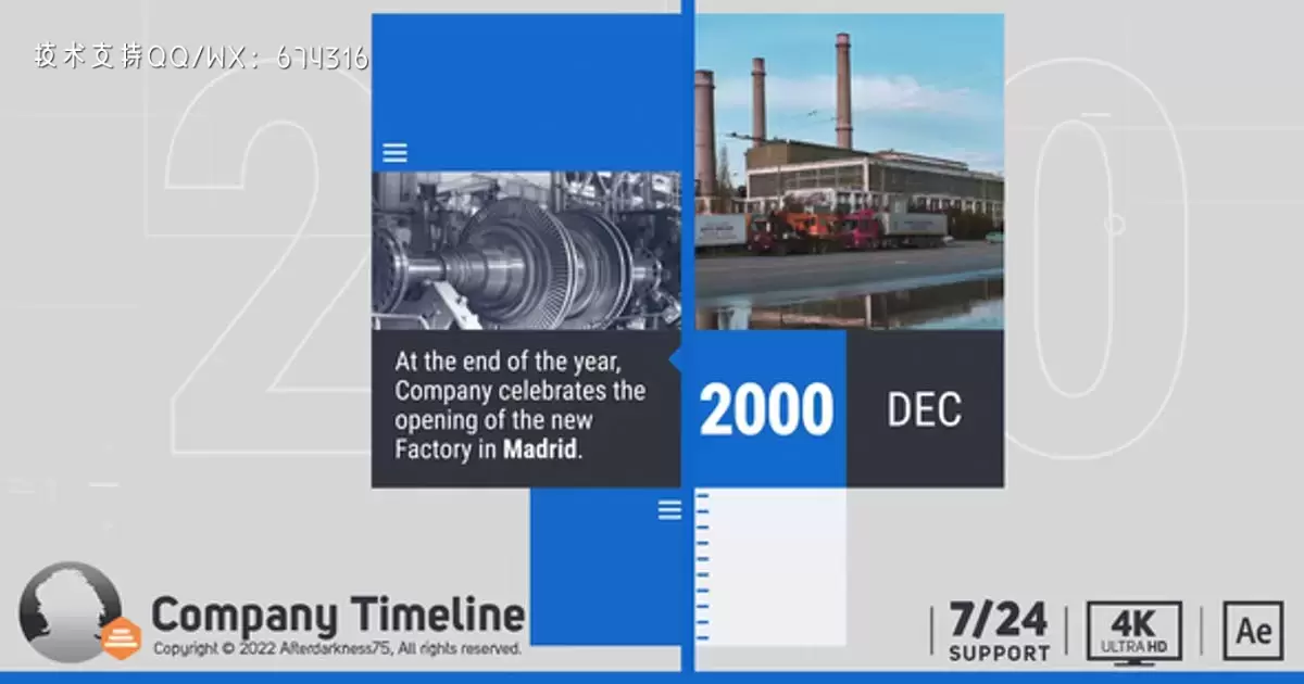缩略图公司时间轴宣传动画相册AE视频模版Company Timeline