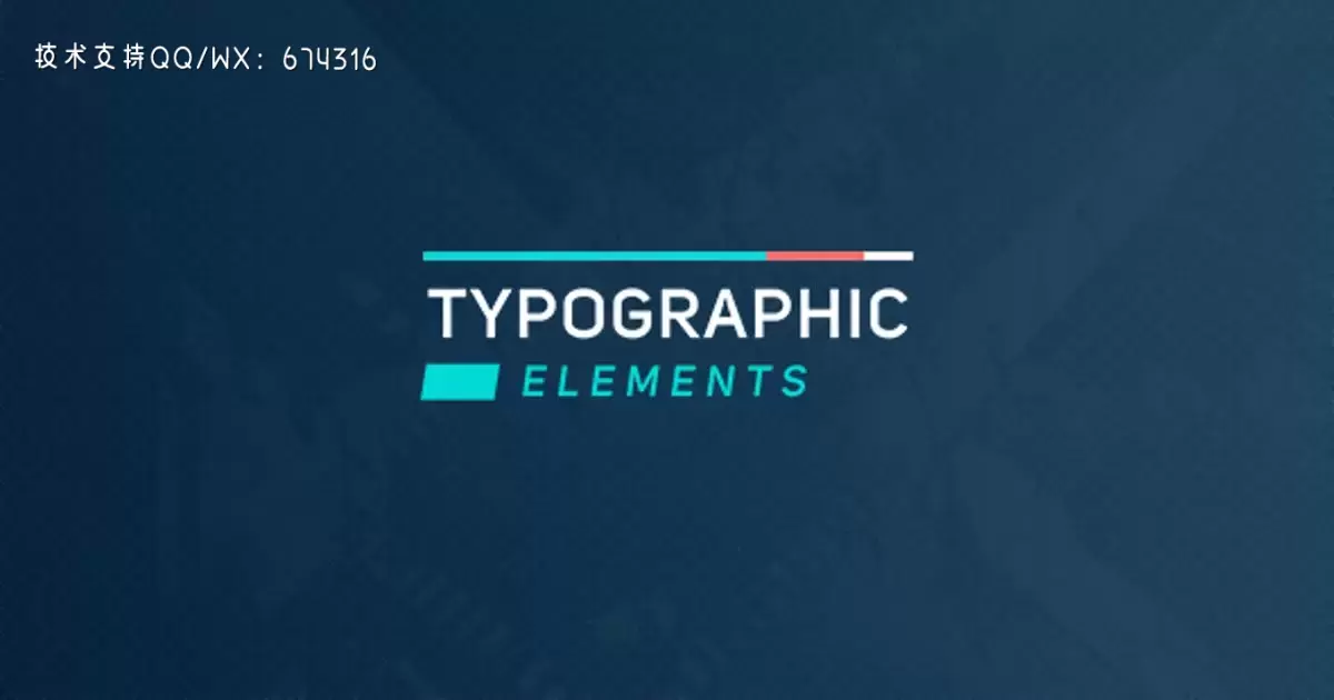印刷元素文字排版动画AE视频模版Typographic Elements 2