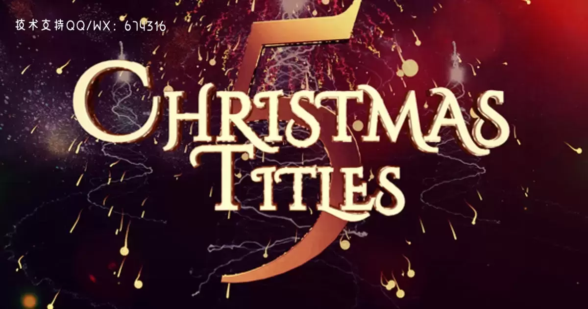 圣诞节文字动画特效标题5AE视频模版Christmas Titles 5