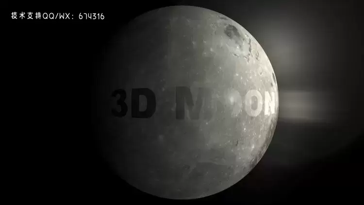 三维月球文字生成器fcpx模板视频下载
