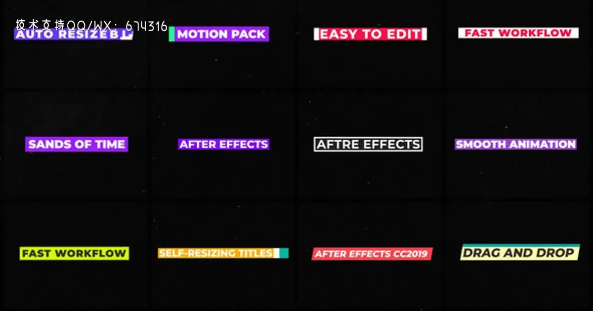 调整标题大小文字效果AE视频模版Resizing Titles