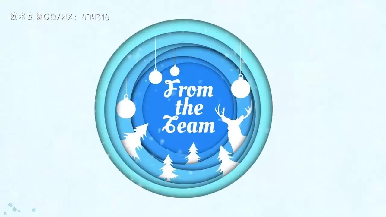 雪片效果圣诞节logo标志prLOGO标志模板视频下载