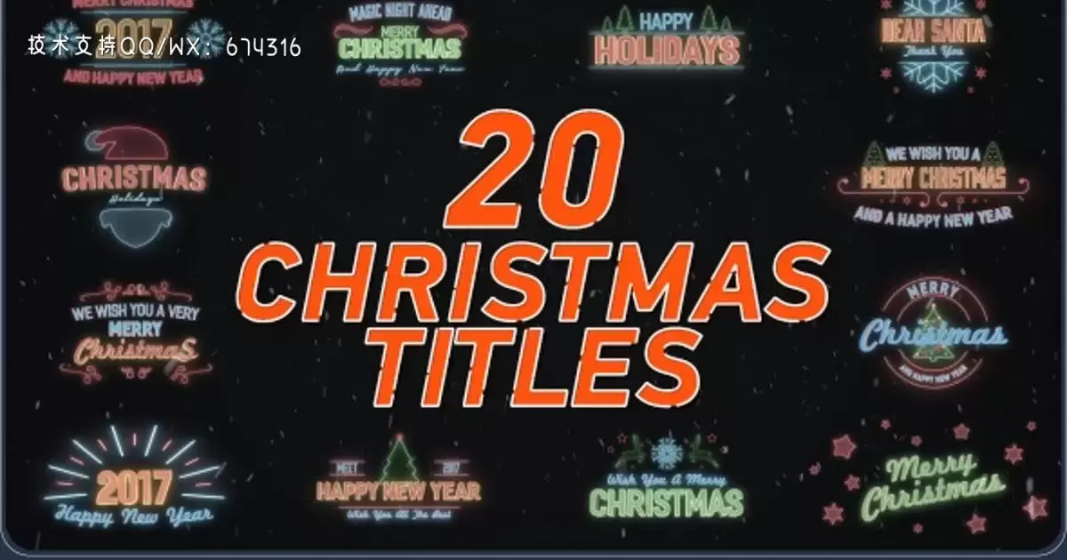 缩略图20个圣诞节标题文字动画AE视频模版20 Christmas Titles