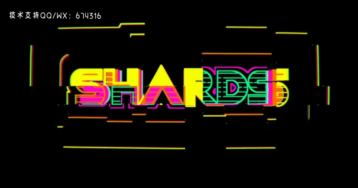 缩略图碎片标题文字特效动画AE视频模版Shards Title Opener