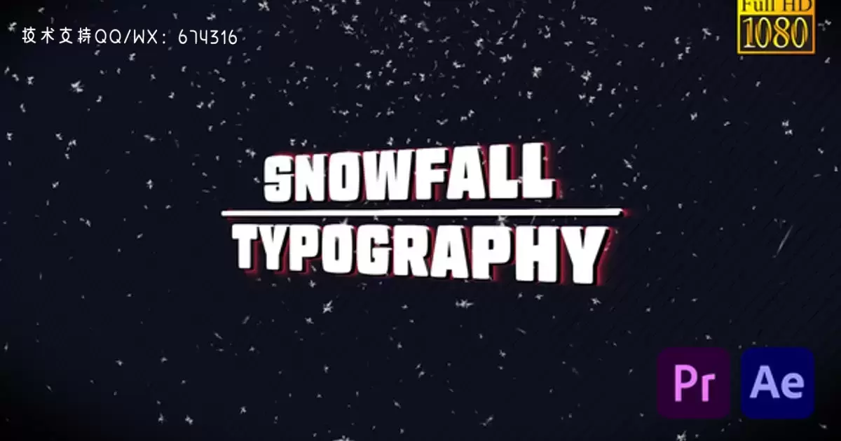 缩略图下雪3D文字排版标题AE视频模版Snow 3D Typography Titles