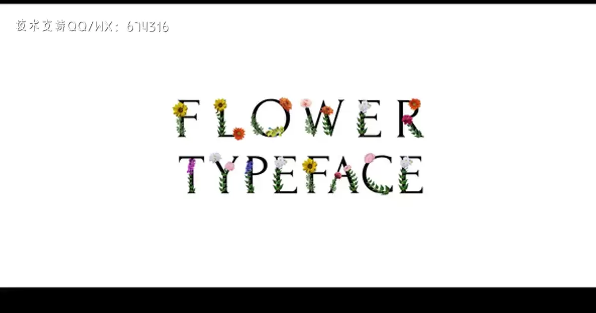 花卉字体开花文字特效AE视频模版Flower Typeface | After Effects