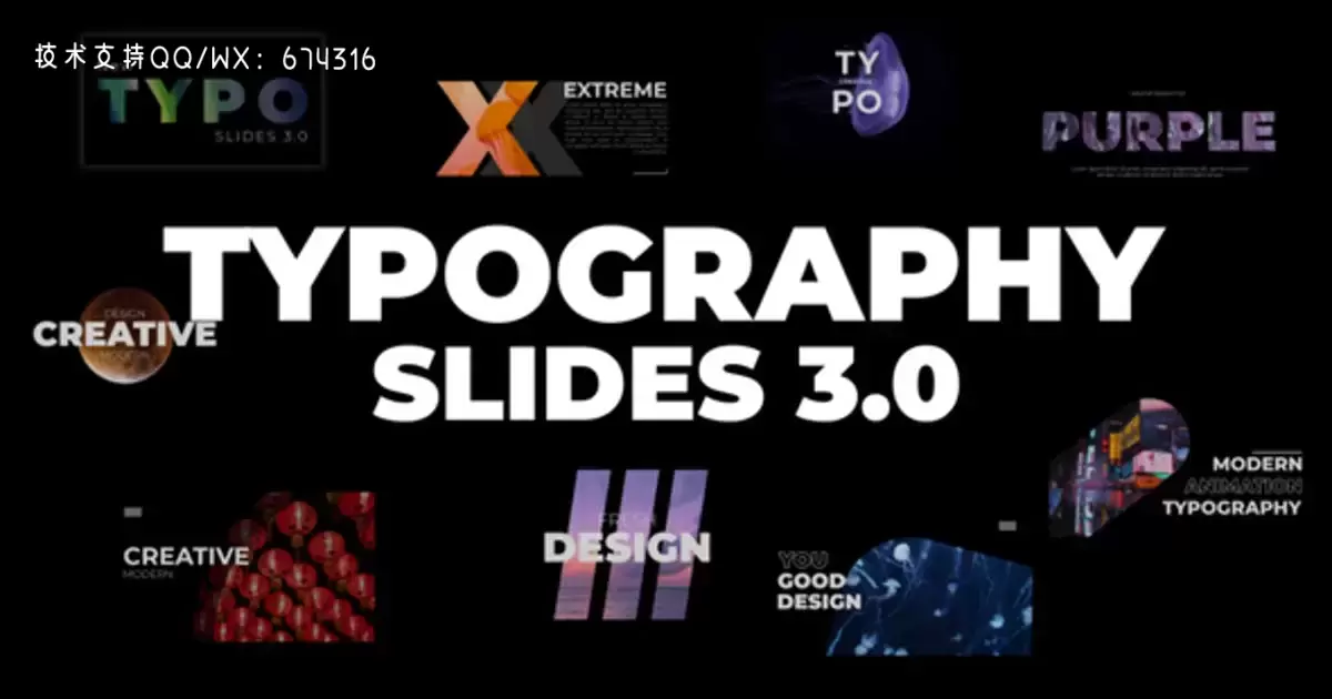 排版幻灯片3.0文字特效AE视频模版Typography Slides 3.0 | After Effects