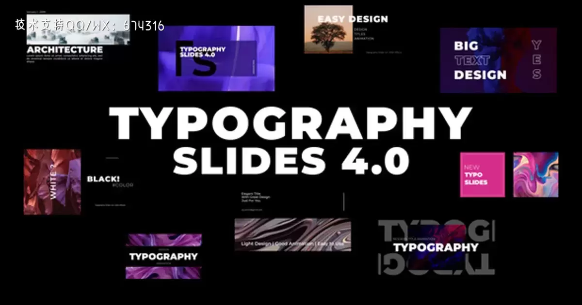 排版幻灯素材AE视频模版Typography Slides 4.0 | After Effects