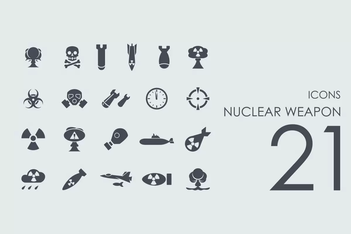 21个核武器图标素材 21 Nuclear Weapon icons下载
