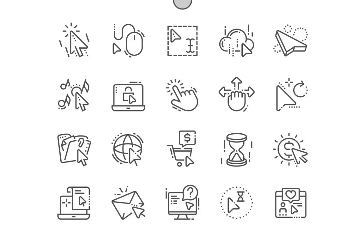 鼠标细线图标 Selection & Cursors Line Icons下载