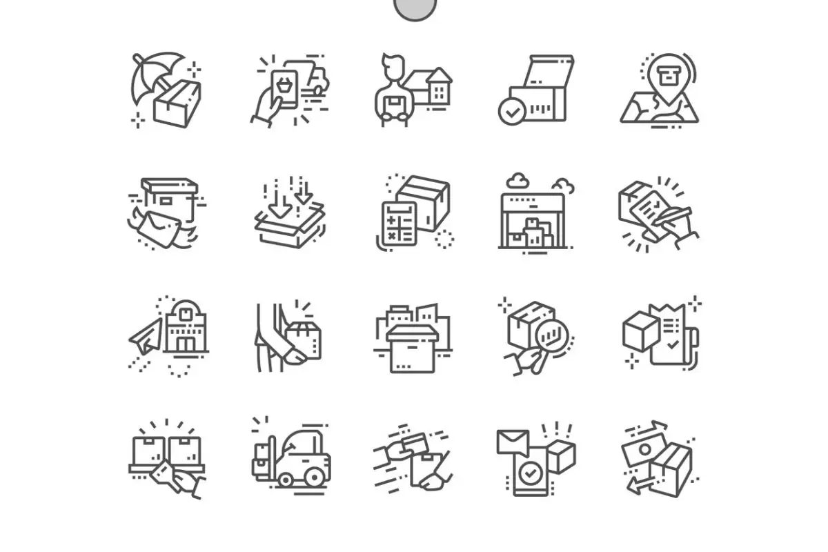 物流图标素材 Delivery Line Icons下载