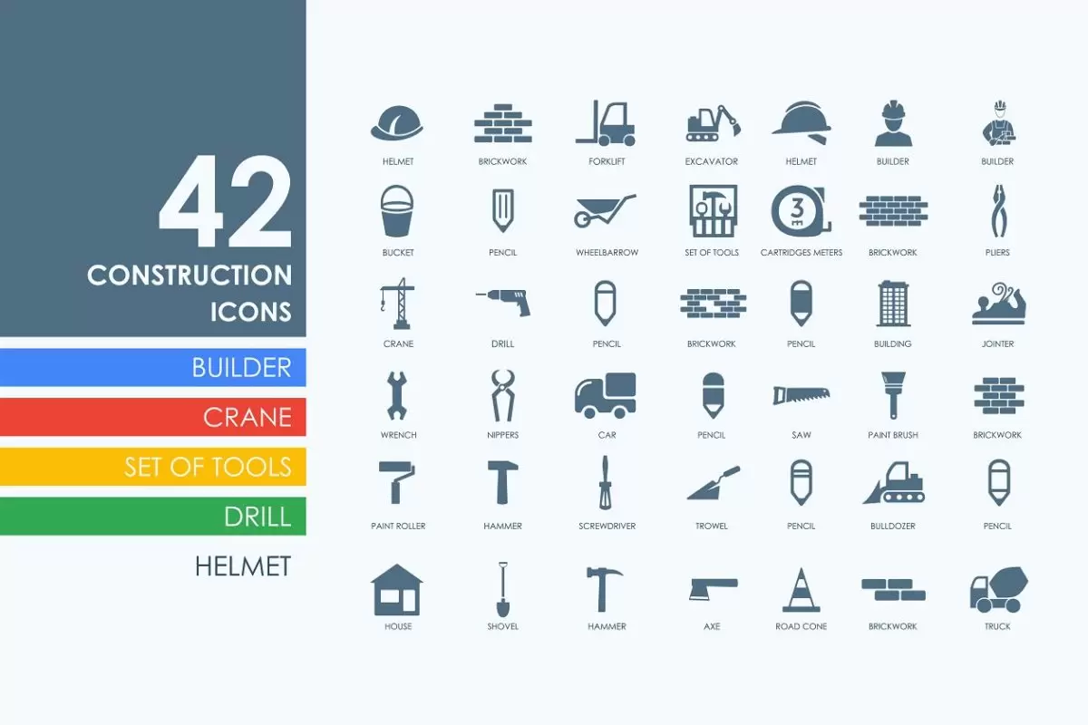 建设图标素材 42 construction icons下载