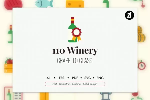 110酒庄元素图标包（AI,EPS,PNG,SVG）下载