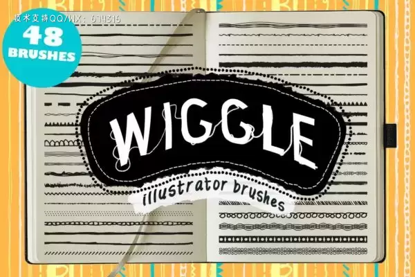 时尚高端逼真质感的Wiggle Illustrator 矢量画笔大集合-AI下载
