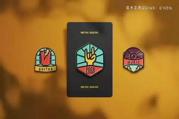 搪瓷别针徽章样机 (PSD)下载