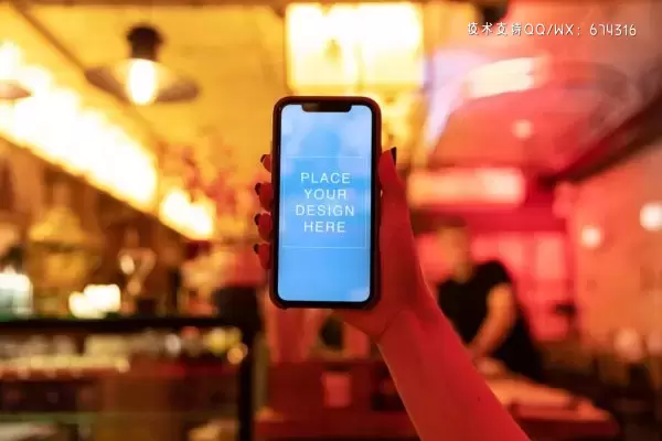缩略图酒吧模糊背景智能iPhone手机屏幕样机 (PSD)下载