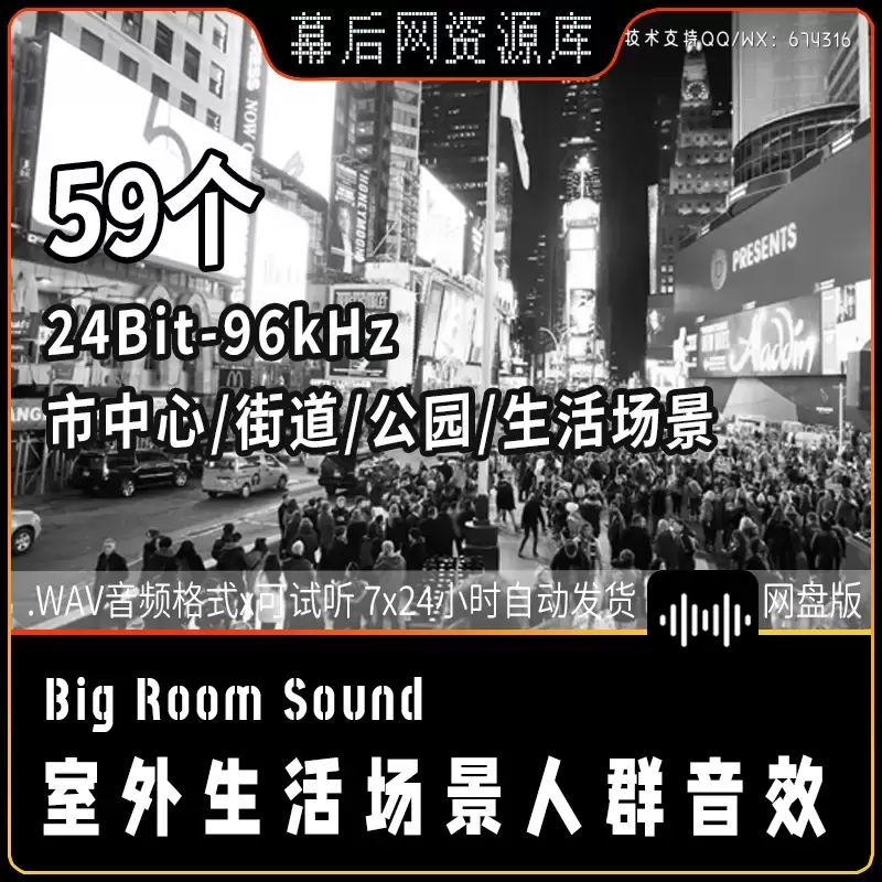 音频-室外生活场景人群音效Big Room Sound Exterior Crowds