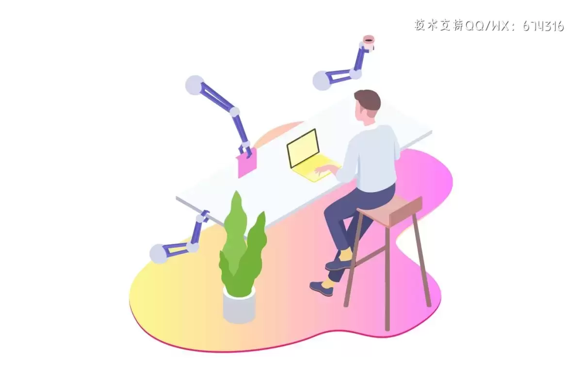 时尚高端简约的2.5D等轴等距banner智能机器人工作海报英雄标题blockchain区块链设计模板（AI）vol.19下载