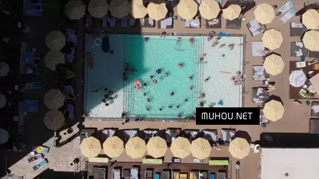 游泳池游戏航拍视角视频素材