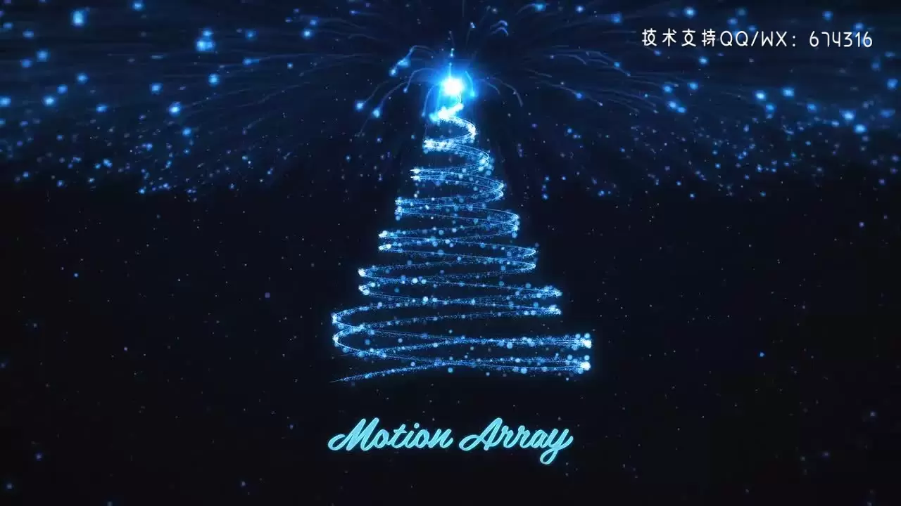 明亮精美的动画粒子烟花圣诞树商业活动PR模板视频下载