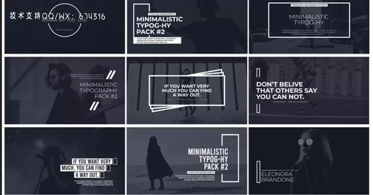 简单的文字排版素材2AE视频模版Minimal Typography Pack 2