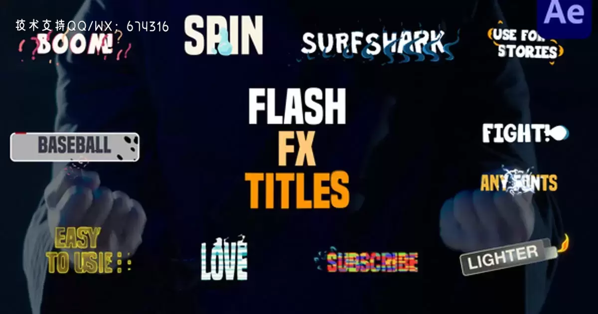 Flash FX标题文字特效动画AE视频模版Flash FX Titles | After Effects