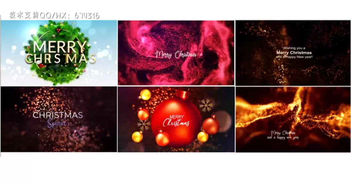 缩略图抽象标题圣诞火花AE视频模版Abstract Titles | Christmas Sparkle