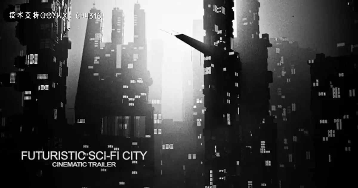 缩略图科幻高科技城市标题AE视频模版Sci Fi City Titles