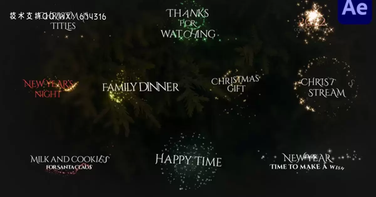 圣诞魔法标题 | 特效后AE视频模版Christmas Magic Titles | After Effects