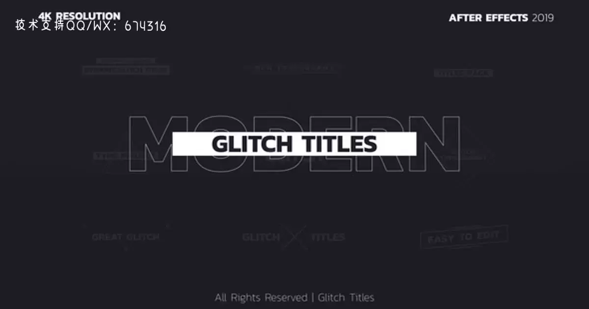 缩略图故障标题 | 后遗症AE视频模版Glitch Titles | After Effects