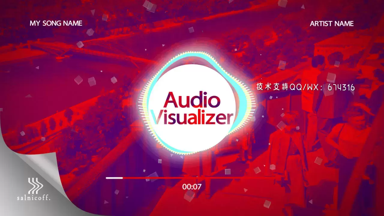 音频可视化器时尚LOGO标志展示AE模板视频下载