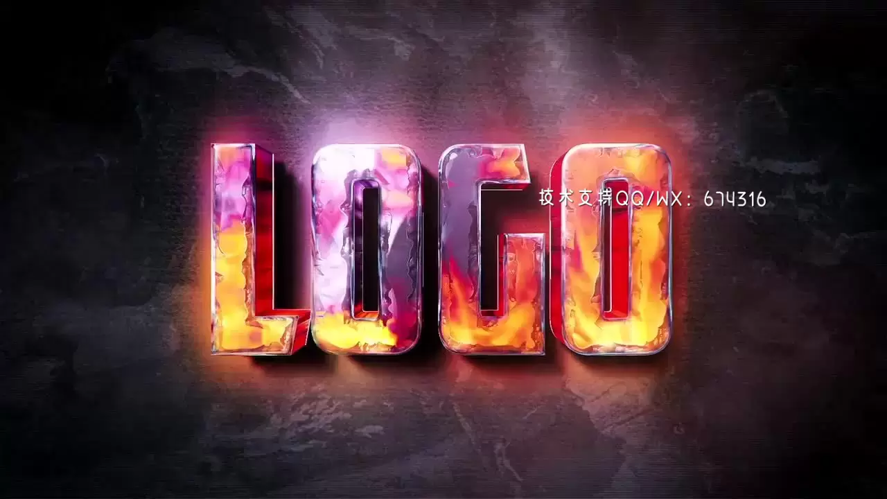 logo动态熔岩火焰燃烧logo特效AE模板视频下载